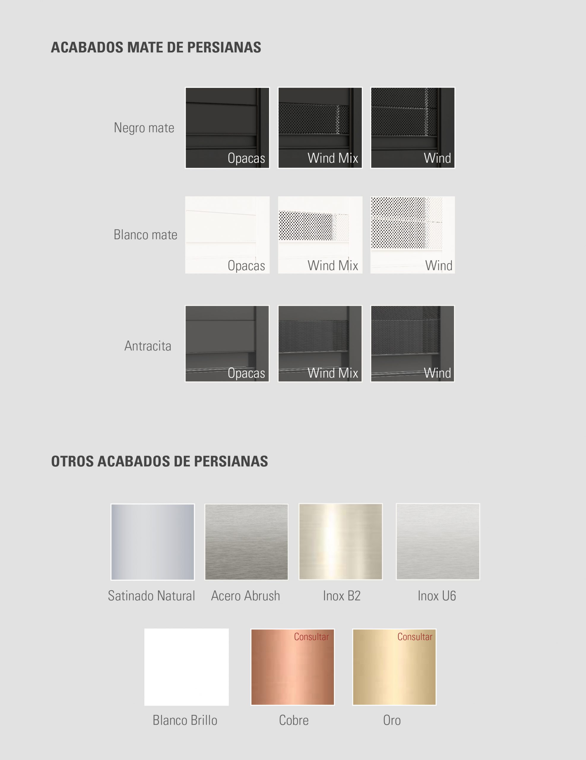 Acabados tipologías persianas