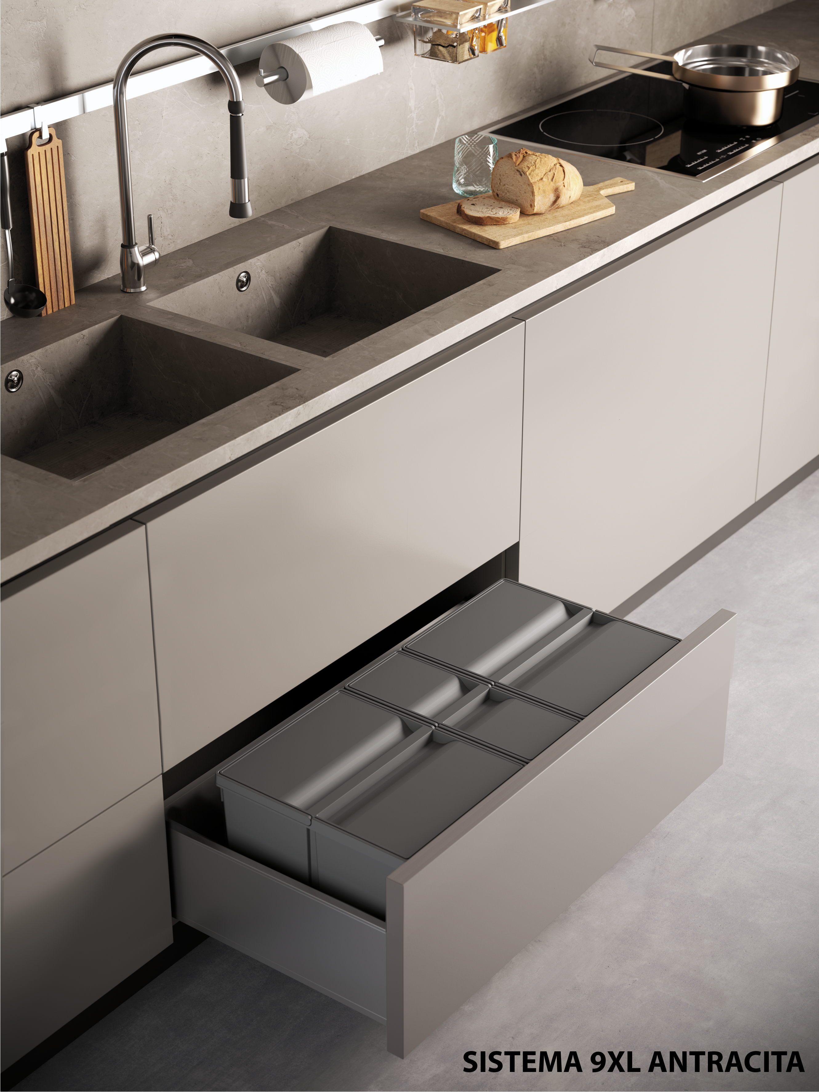 Sistema 9xL antracita Sistemas de residuos Extraíbles 9XL Antracita
